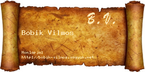 Bobik Vilmos névjegykártya